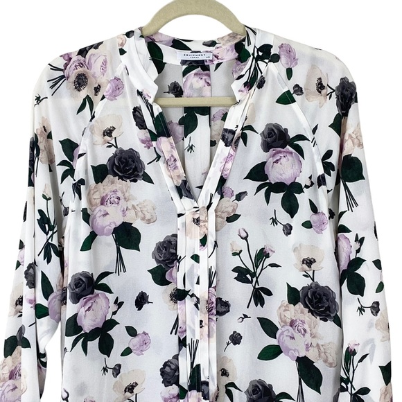 Equipment Liana Floral Silk Blouse Size L - Picture 6 of 10